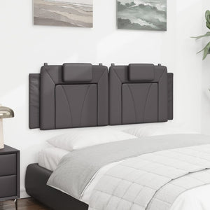 Kopfteil Kissen Grau 120 cm Kunstleder