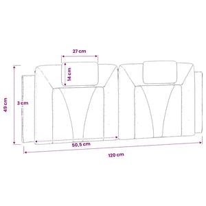 Kopfteil Kissen Viana Schwarz/Weiß 120cm