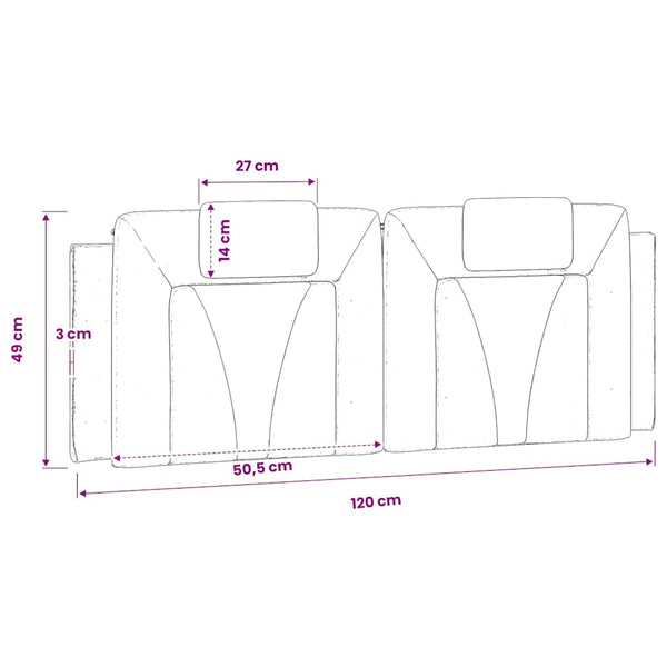 Kopfteil Kissen Viana Schwarz/Weiß 120cm