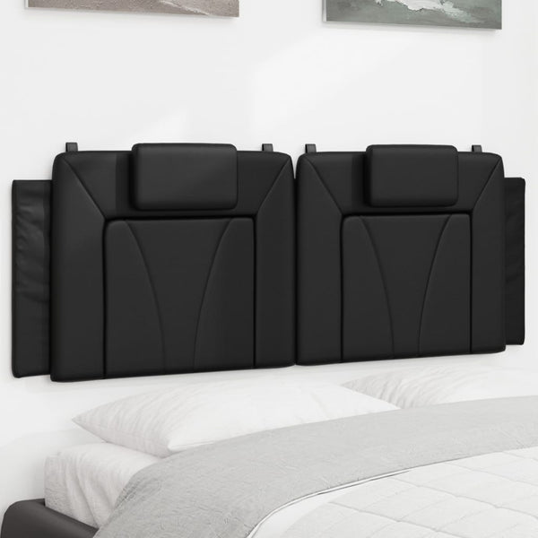 Schwarzes Kunstleder Kopfteil-Kissen 140cm