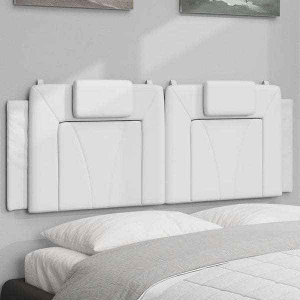 Kopfteil Kissen Weiß Kunstleder 140cm