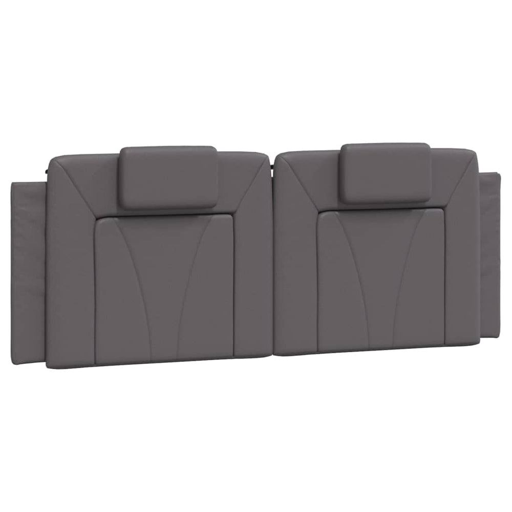 Kopfteil Kissen Grau 140 cm Kunstleder
