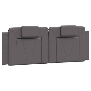 Kopfteil Kissen Grau 140 cm Kunstleder