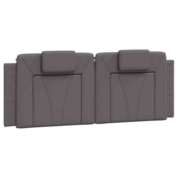 Kopfteil Kissen Grau 140 cm Kunstleder