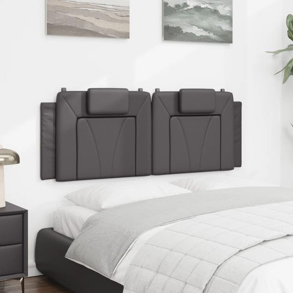 Kopfteil Kissen Grau 140 cm Kunstleder