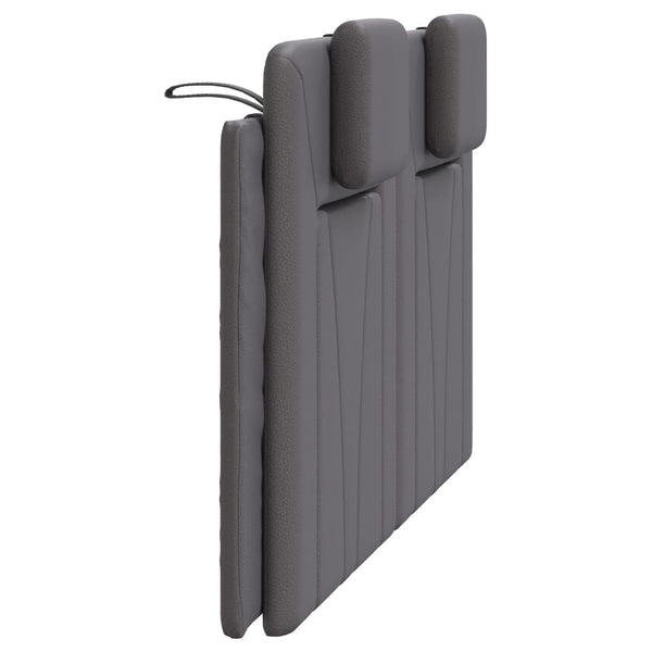 Kopfteil Kissen Grau 140 cm Kunstleder