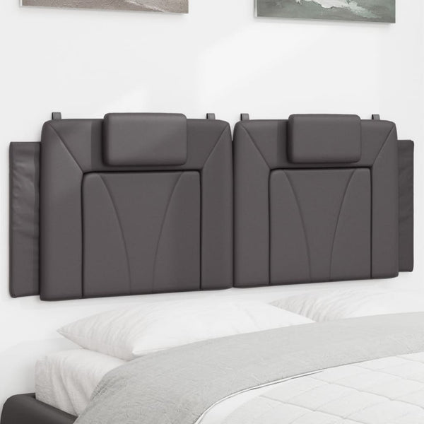 Kopfteil Kissen Grau 140 cm Kunstleder