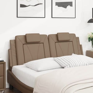 vidaXL Oreiller de tête de lit « Viana » Marron Cappuccino 140 cm Similicuir