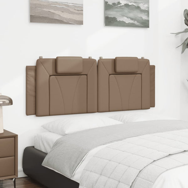 vidaXL Oreiller de tête de lit « Viana » Marron Cappuccino 140 cm Similicuir