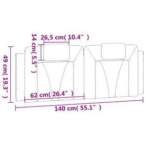 vidaXL Oreiller de tête de lit « Viana » Marron Cappuccino 140 cm Similicuir