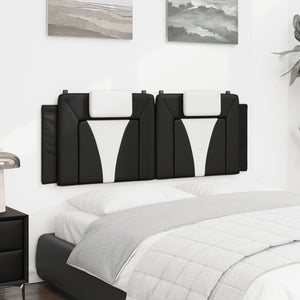 Kopfteil-Kissen Viana, 140 cm, Schwarz & Weiß Kunstleder