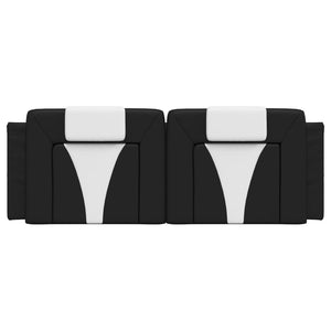 Kopfteil-Kissen Viana, 140 cm, Schwarz & Weiß Kunstleder