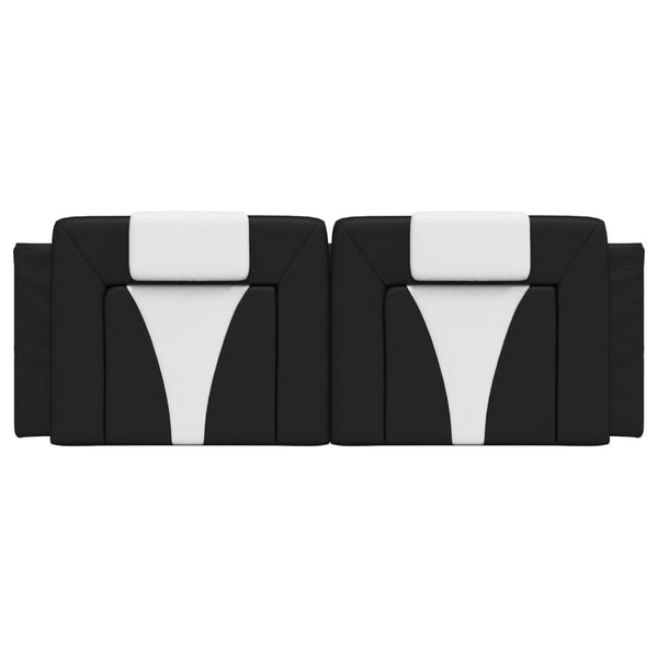 Kopfteil-Kissen Viana, 140 cm, Schwarz & Weiß Kunstleder