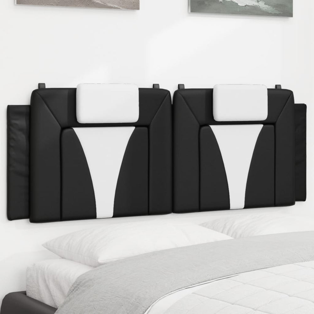 Kopfteil-Kissen Viana, 140 cm, Schwarz & Weiß Kunstleder