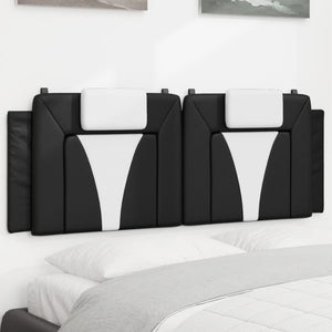 Kopfteil-Kissen Viana, 140 cm, Schwarz & Weiß Kunstleder