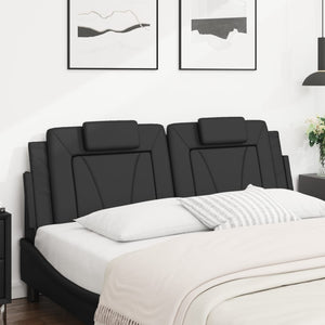 Kopfteil Kissen Viana, 160cm, Schwarz Kunstleder