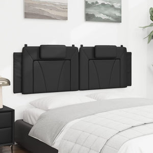 Kopfteil Kissen Viana, 160cm, Schwarz Kunstleder