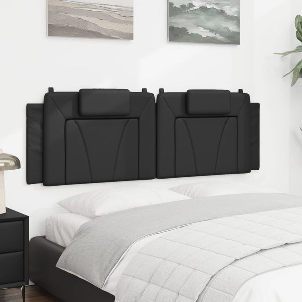 Kopfteil Kissen Viana, 160cm, Schwarz Kunstleder
