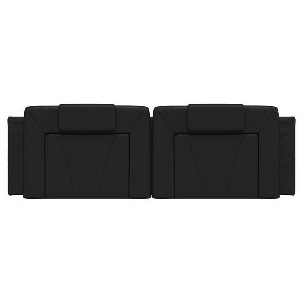 Kopfteil Kissen Viana, 160cm, Schwarz Kunstleder