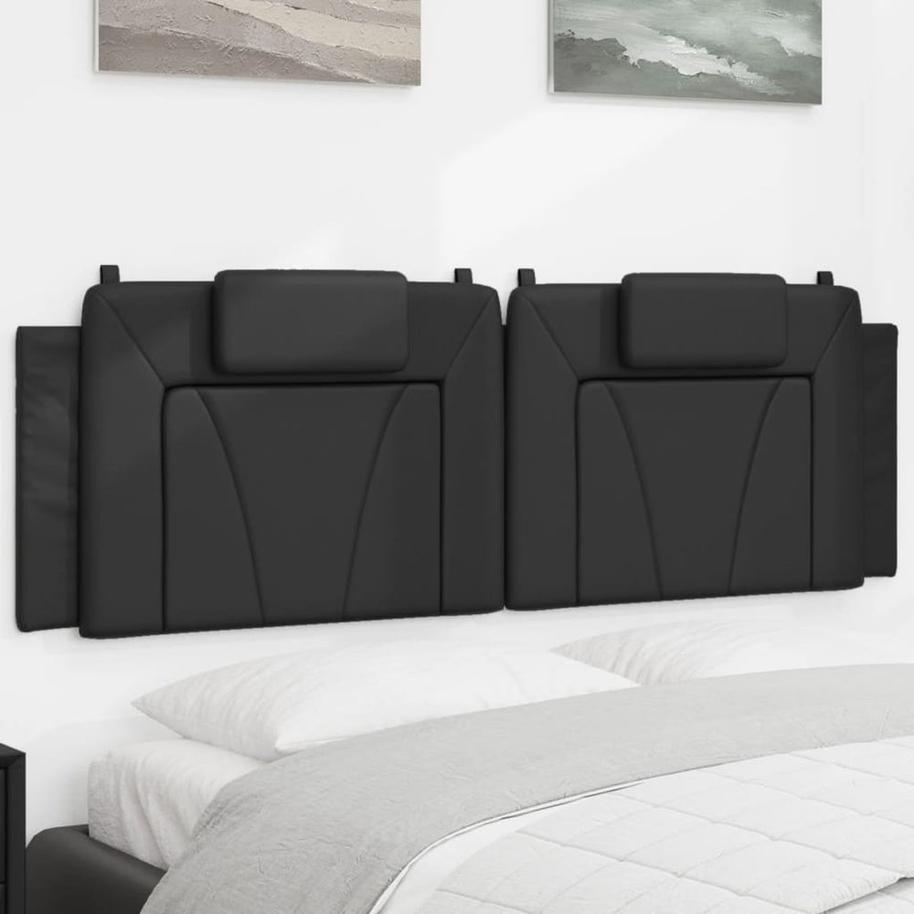 Kopfteil Kissen Viana, 160cm, Schwarz Kunstleder