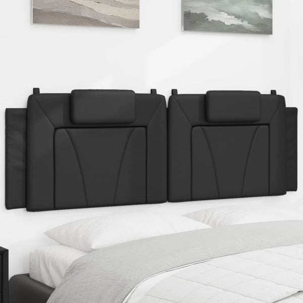 Kopfteil Kissen Viana, 160cm, Schwarz Kunstleder
