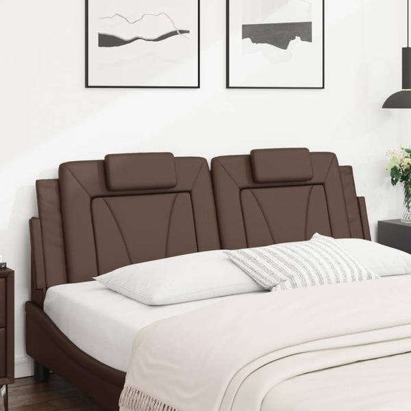 Kopfteil Kissen Braun Kunstleder 160 cm
