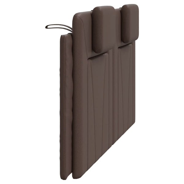 Kopfteil Kissen Braun Kunstleder 160 cm