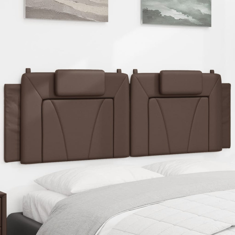Kopfteil Kissen Braun Kunstleder 160 cm