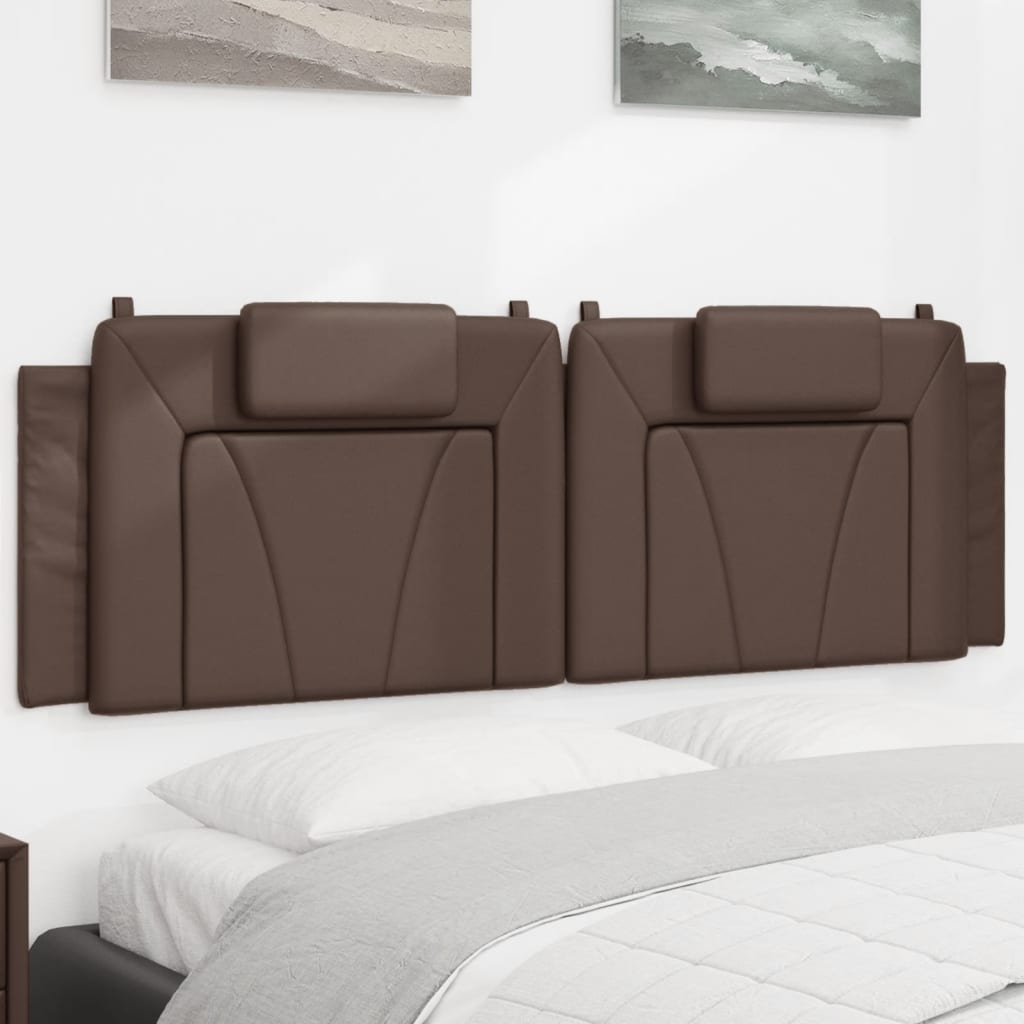 Kopfteil Kissen Braun Kunstleder 160 cm