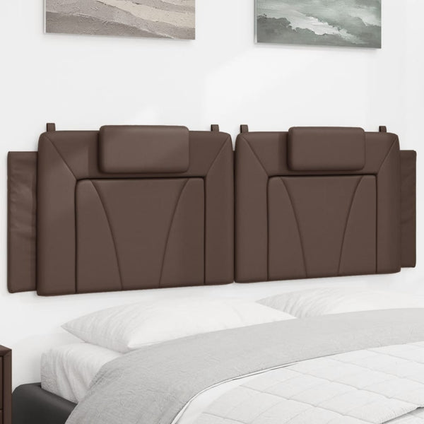 Kopfteil Kissen Braun Kunstleder 160 cm