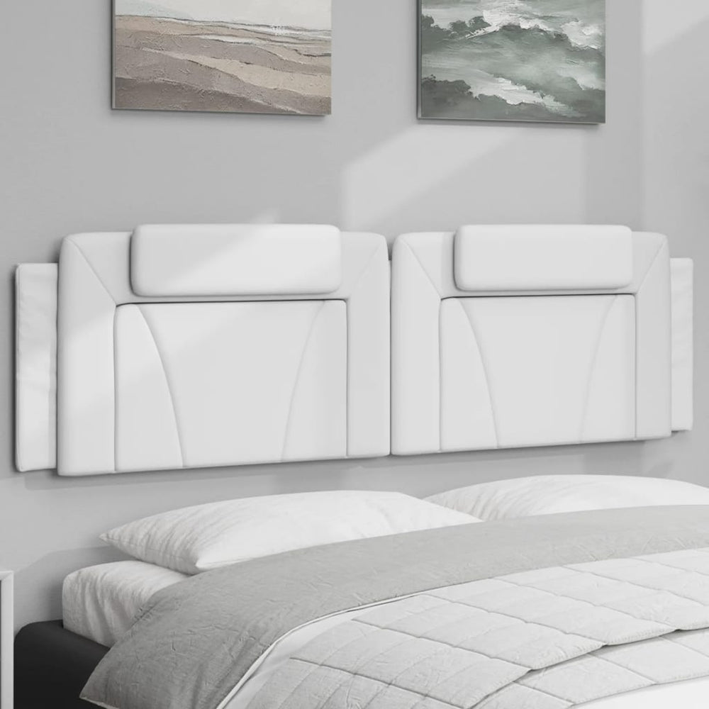 Kopfteil-Kissen Viana, 180 cm, Weißes Kunstleder