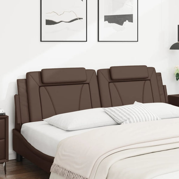 Kopfteil-Kissen Viana Braun 180cm Kunstleder