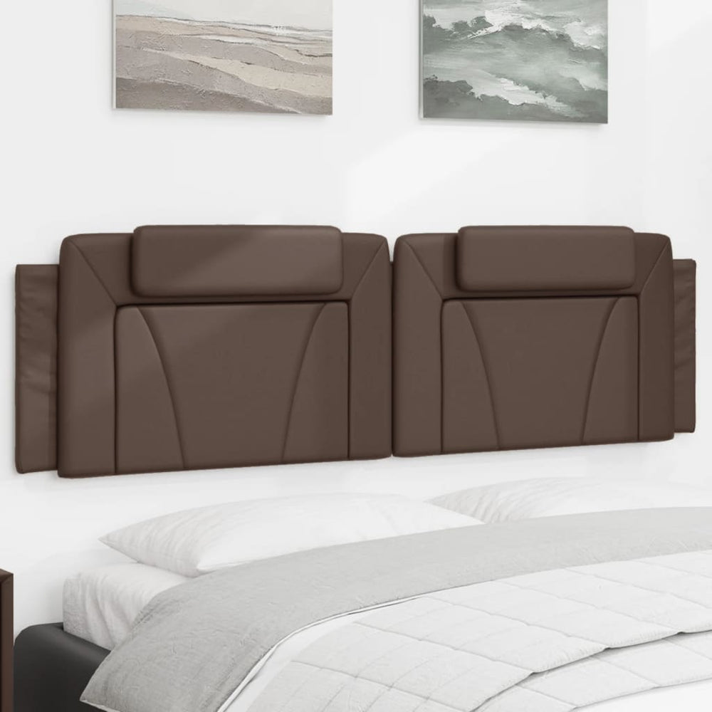 Kopfteil-Kissen Viana Braun 180cm Kunstleder