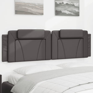 Kopfteil Kissen Grau Kunstleder 180 cm