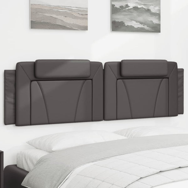 Kopfteil Kissen Grau Kunstleder 180 cm