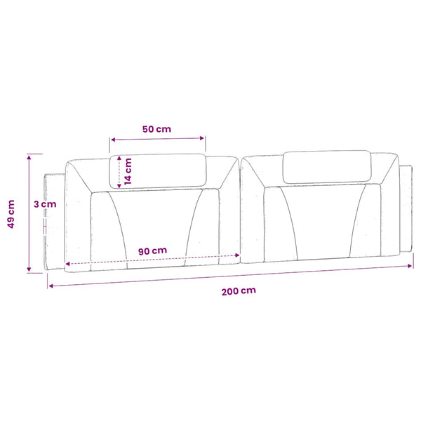 Kopfteil Kissen Viana Weiß 200cm Kunstleder