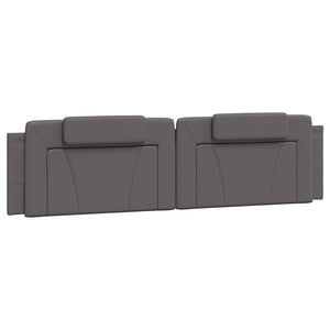 Kopfteil Kissen Viana Grau 200 cm Kunstleder