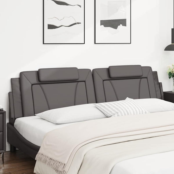 Kopfteil Kissen Viana Grau 200 cm Kunstleder