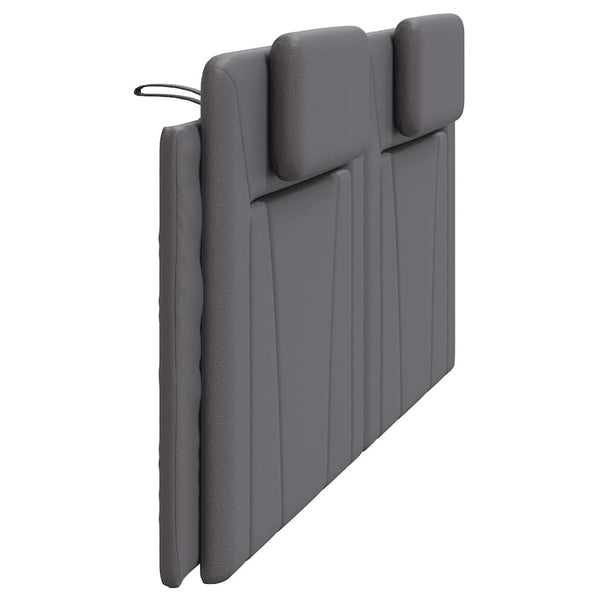 Kopfteil Kissen Viana Grau 200 cm Kunstleder