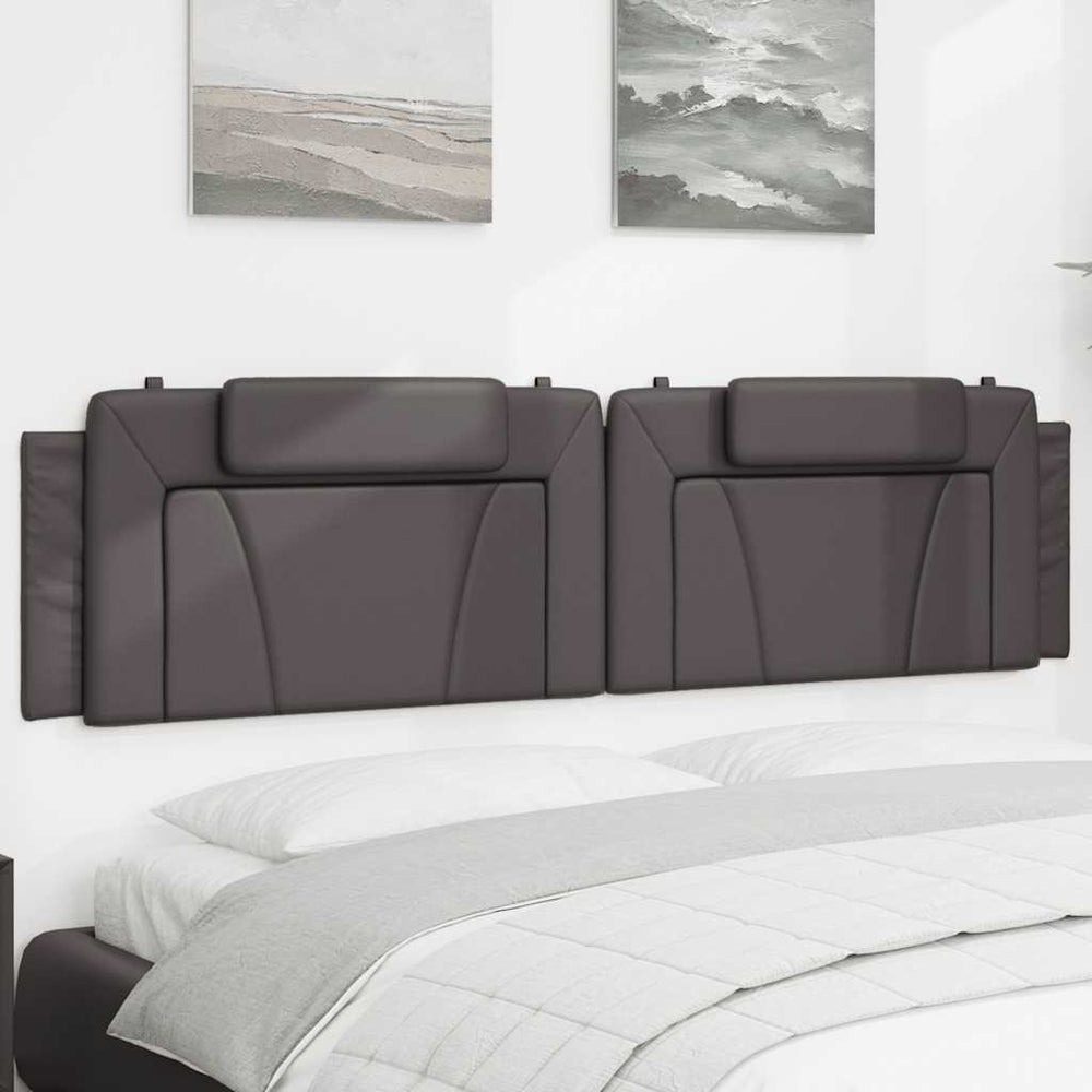 Kopfteil Kissen Viana Grau 200 cm Kunstleder