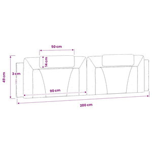 Kopfteil Kissen Viana Cappuccino Braun 200cm