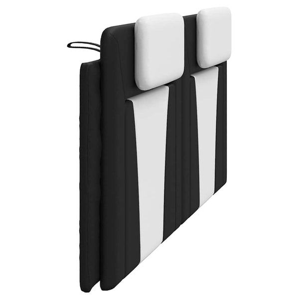 Kopfteil Kissen Viana, 200 cm, Schwarz & Weiß Kunstleder