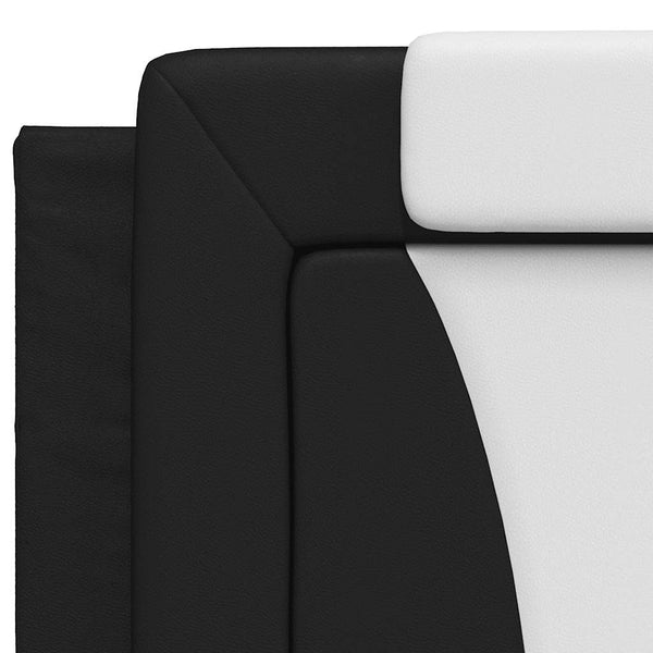 Kopfteil Kissen Viana, 200 cm, Schwarz & Weiß Kunstleder