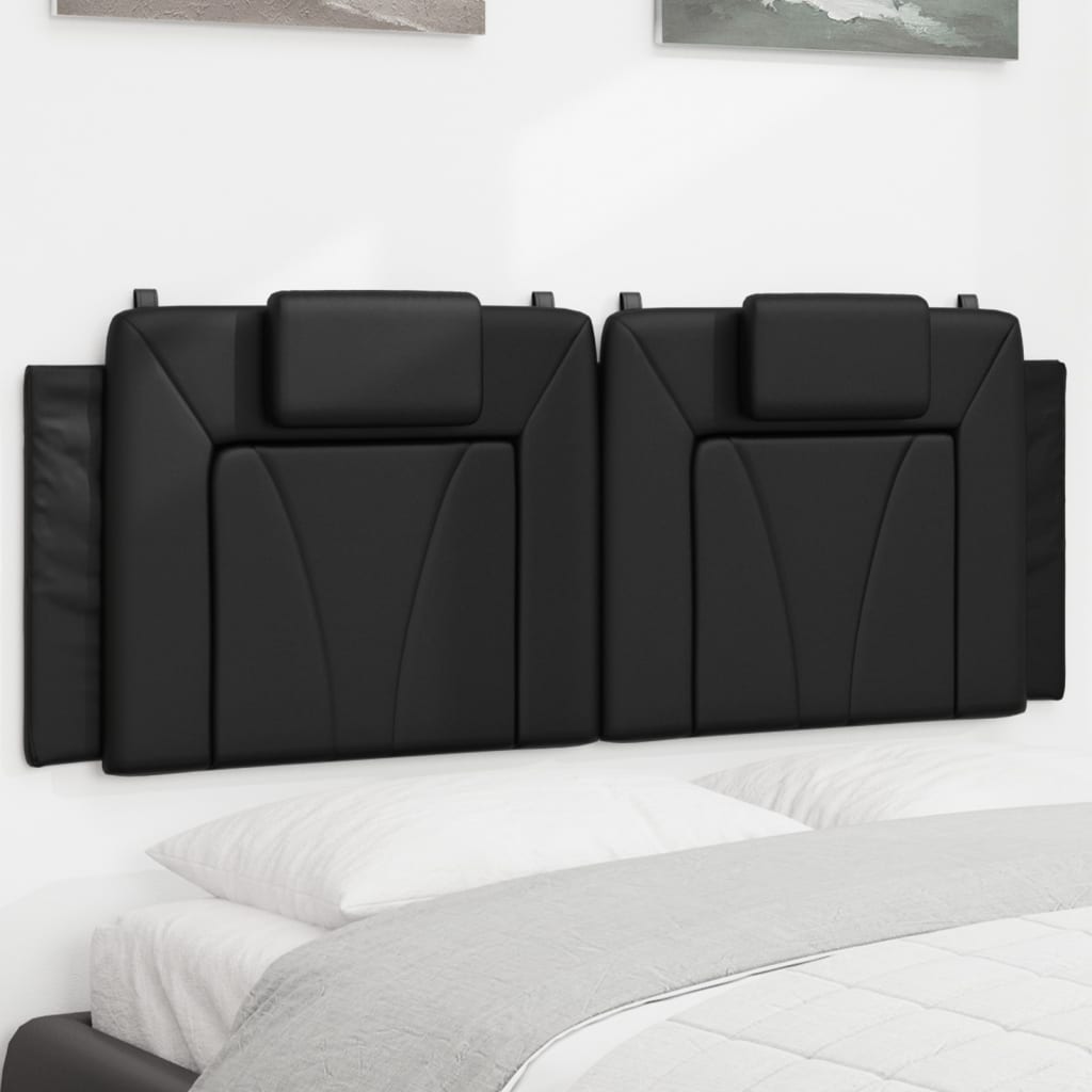 Schwarzes Kopfteil-Kissen 152cm Kunstleder