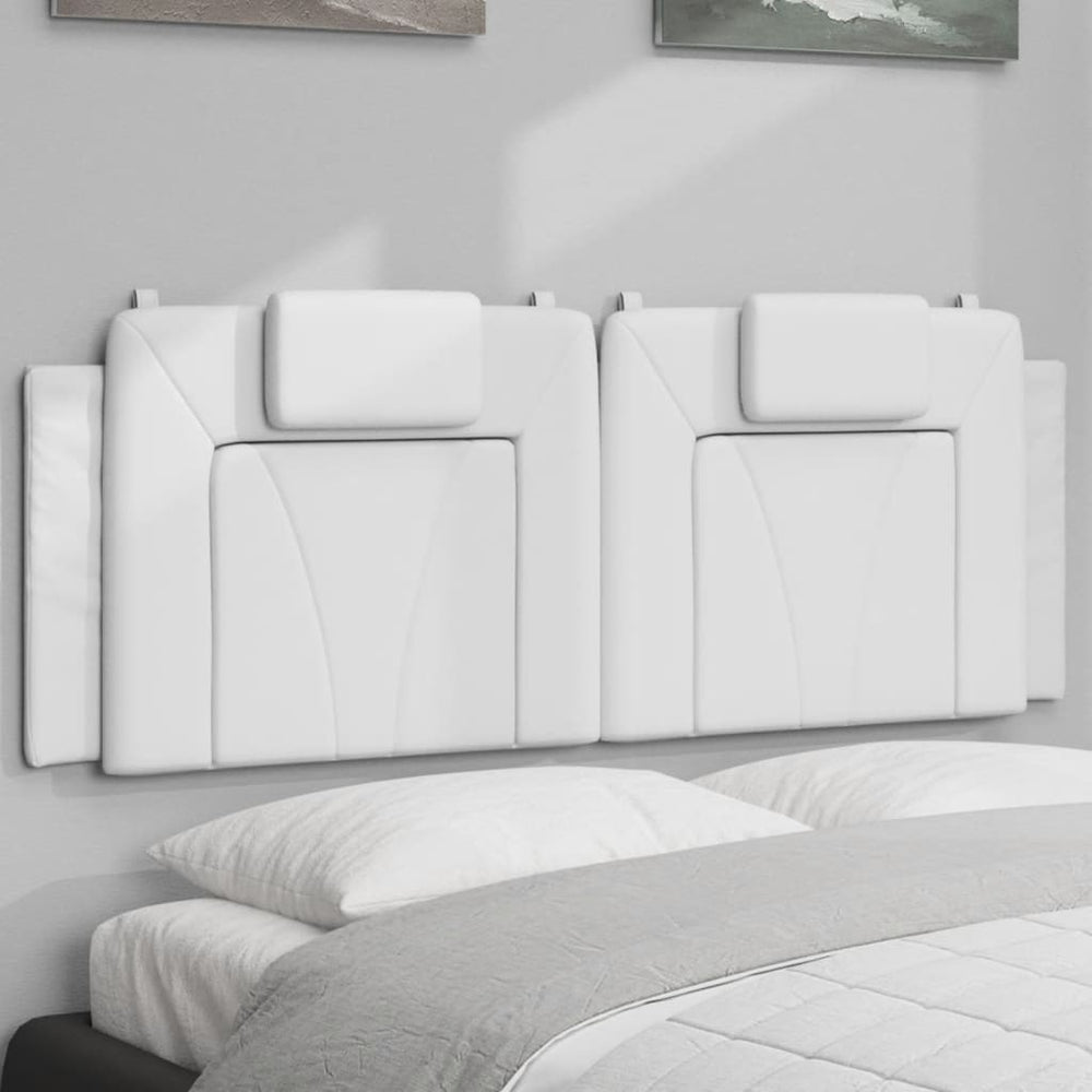 Kopfteil Kissen Weiß Kunstleder 152 cm
