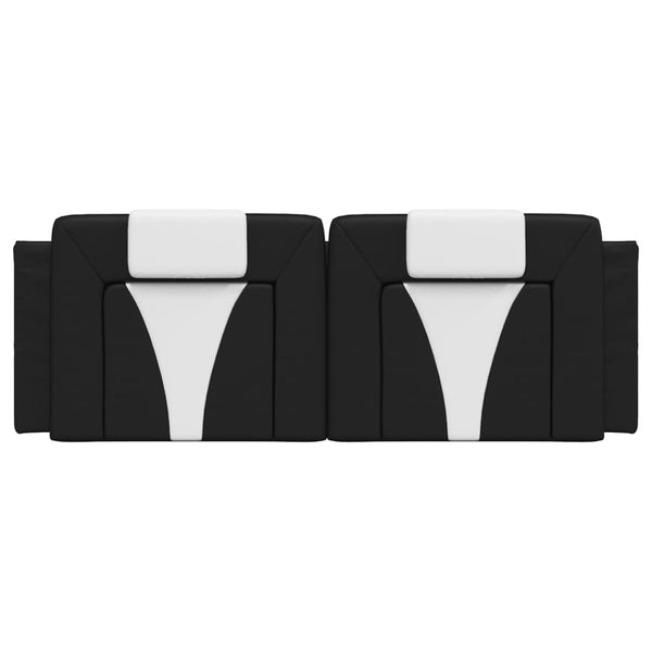 Kopfteil Kissen Viana Schwarz/Weiß 152cm Kunstleder
