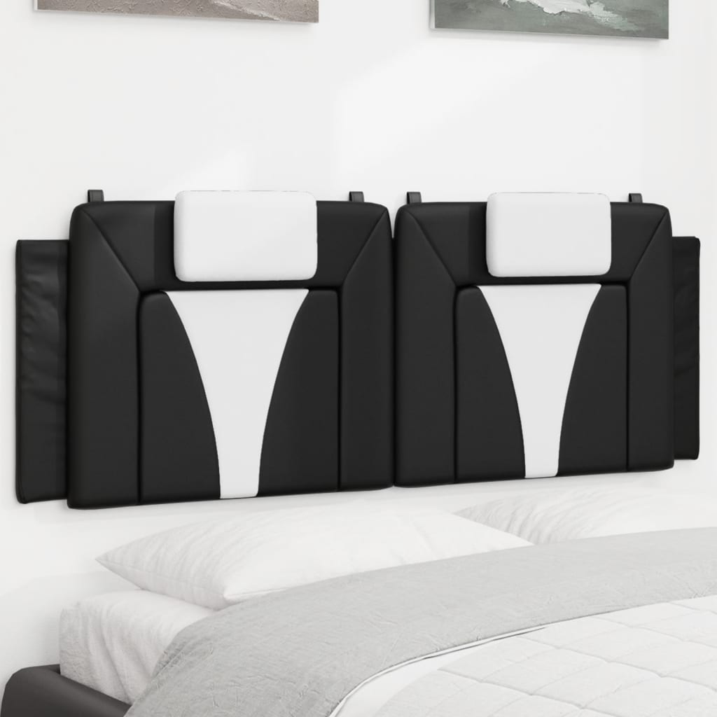 Kopfteil Kissen Viana Schwarz/Weiß 152cm Kunstleder