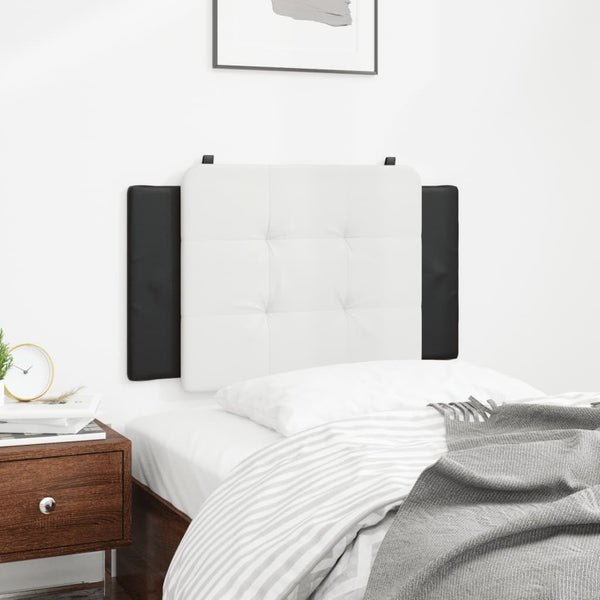 vidaXL Oreillers de tête de lit « Zadar » blanc et noir 90 cm similicuir