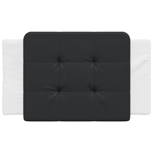 vidaXL Oreiller de tête de lit « Zadar » noir et blanc 90 cm similicuir