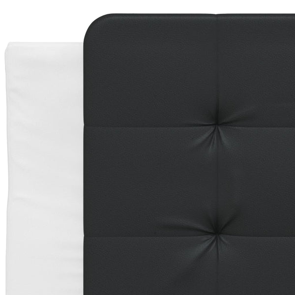 vidaXL Oreiller de tête de lit « Zadar » noir et blanc 90 cm similicuir
